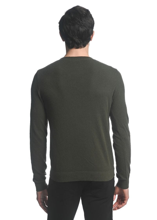 OLIVE BOUCLE CREW SWEATER PM-16219