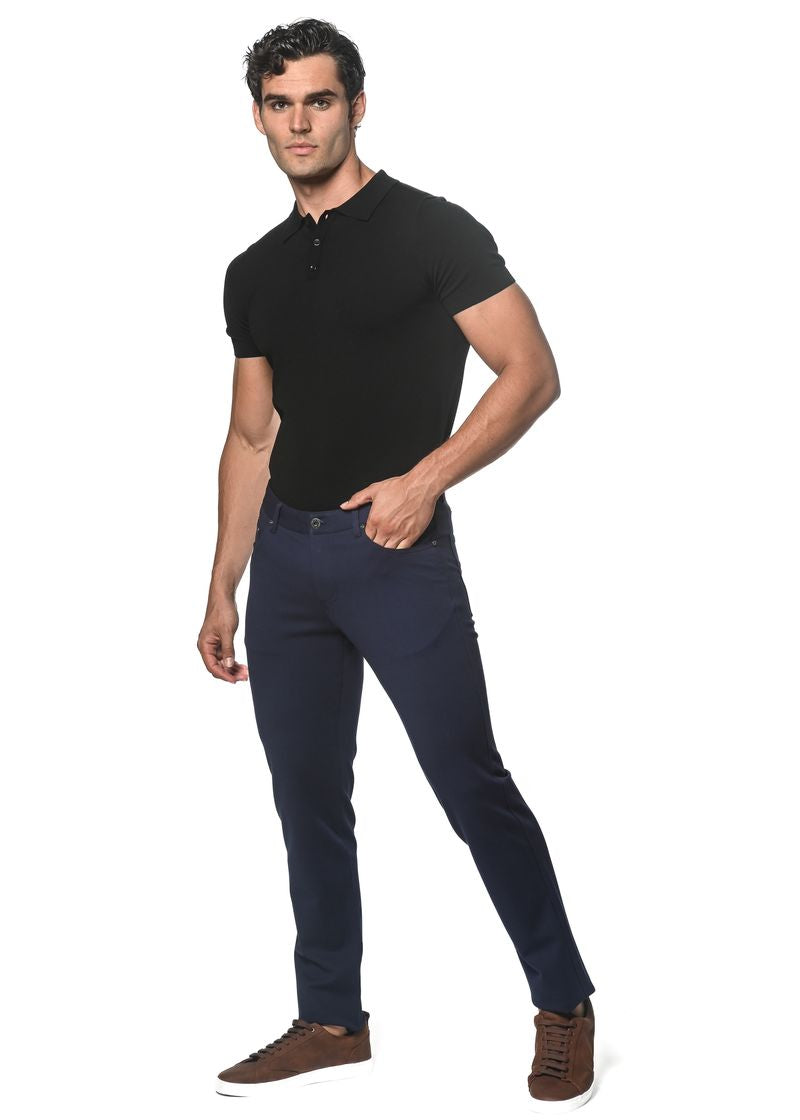 NAVY 5 POCKET STRETCH KNIT JEANS PM-3045