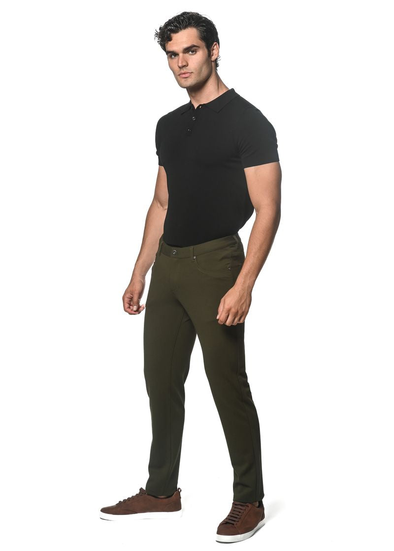 OLIVE 5 POCKET STRETCH KNIT JEANS PM-3045