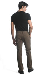 TAN/ BROWN PINSTRIPES STRETCH KNIT PINSTRIPE WOOL LOOK TAILORED PANTS  PM-3303-52