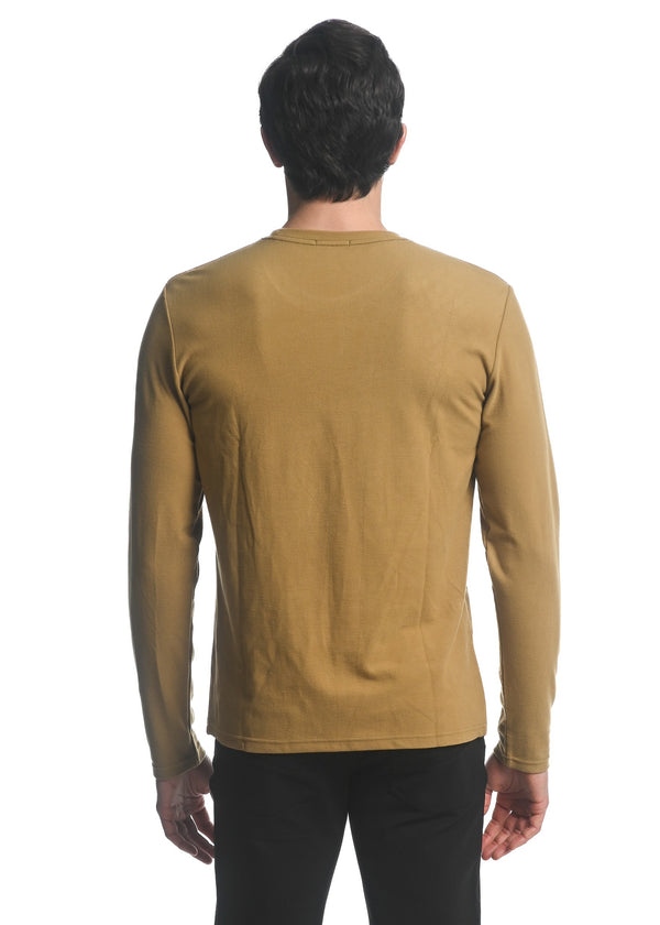 CURRY STRETCH KNIT LONG SLEEVES CREW PULLOVER PM-75011