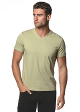 ARTICHOKE COTTON/SORONA SHORT SLEEVE V-NECK TEE PM-1405