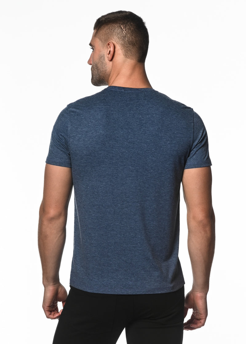 NAVY TRI-BLEND CREW NECK SHORT SLEEVE TEE PM-1420