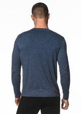 NAVY TRI-BLEND CREW LONG SLEEVE TEE PM-1421