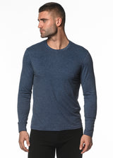 NAVY TRI-BLEND CREW LONG SLEEVE TEE PM-1421