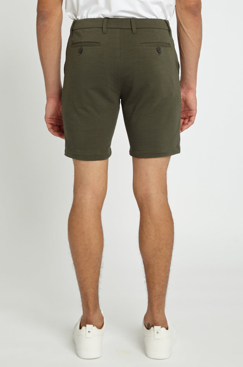 HUNTER GREEN 8"INSEAM SOLID SLUB KNIT FLEECE SHORT PM-2440