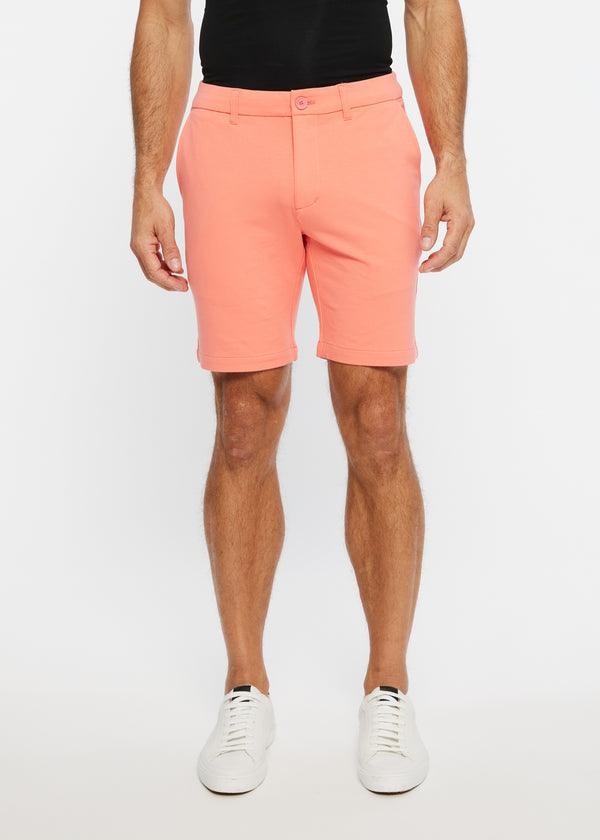 SALMON 8"INSEAM SOLID SLUB KNIT FLEECE SHORT PM-2440-Final Sale