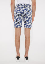 BLACK/BLUE FLORAL 8" PRINTED STRETCH WOVEN SHORTS PM-24703-Final Sale