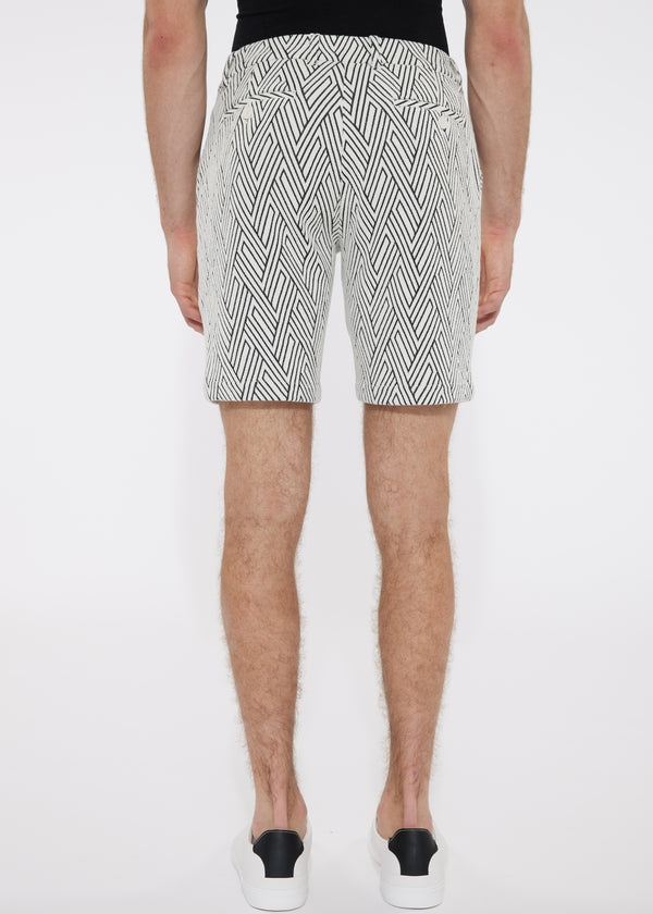 BLACK/WHITE HERRINGBONE TEXTURED JACQUARD KNIT SHORT PM-2507-Final Sale