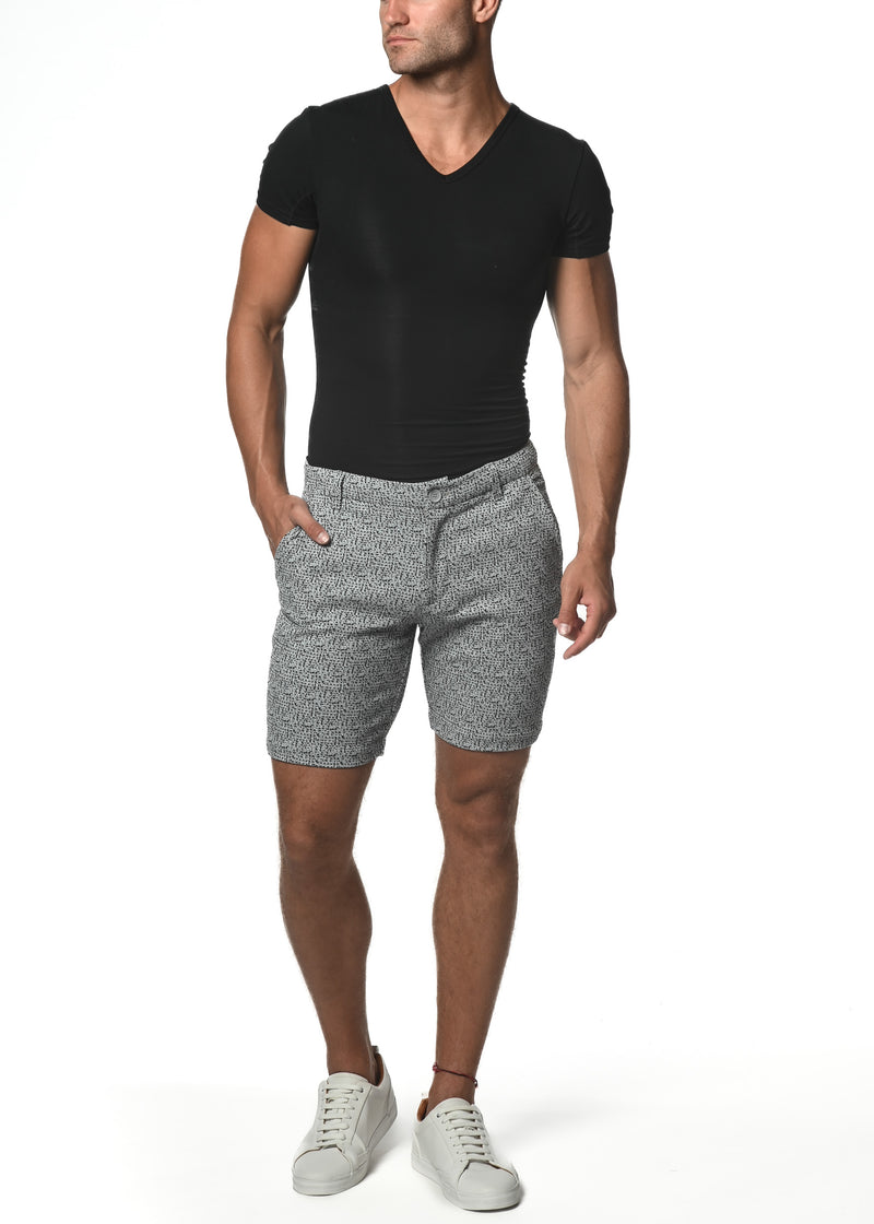 GREY TECHNO DASH 8" INSEAM STRETCH KNIT JACQUARD SHORT PM-2520