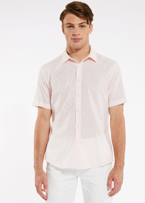 PINK COTTON PLUMETI SHORT SLEEVE SHIRT PM-4255