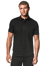 BLACK BLOCKS COTTON JACQUARD SHORT SLEEVE SHIRT PM-48011