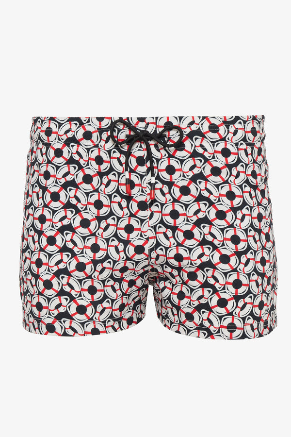 BLACK/RED BUOYS MARBELLA 2.5 INSEAM SWIM SHORTS PM-6002-01 Final Sale