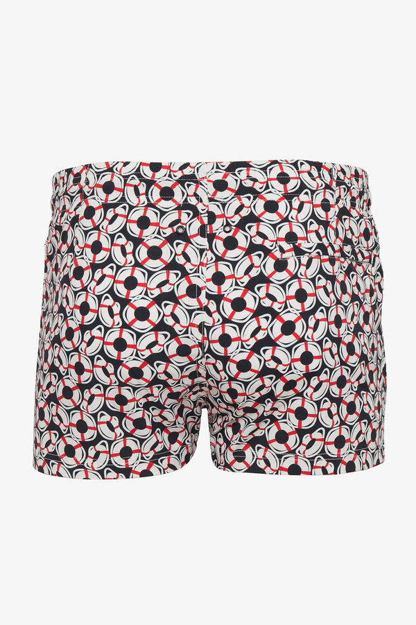 BLACK/RED BUOYS MARBELLA 2.5 INSEAM SWIM SHORTS PM-6002-01 Final Sale