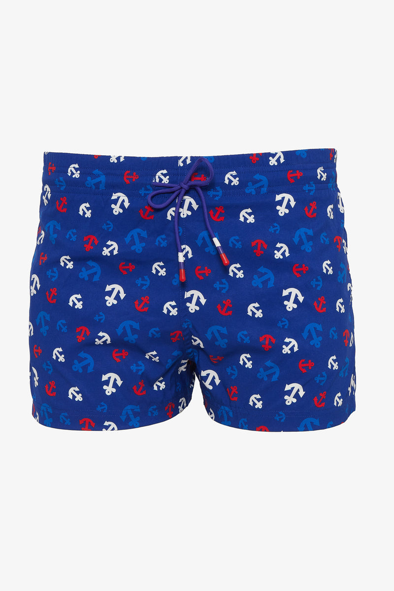 ROYAL/RED ANCHORS MARBELLA 2.5 INSEAM SWIM SHORTS PM-6002-03 FINAL SALE