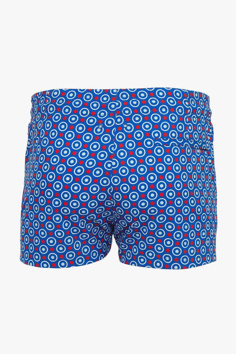 RED/BLUE DOTS MARBELLA 2.5 INSEAM SWIM SHORTS PM-6002-07 FINAL SALE