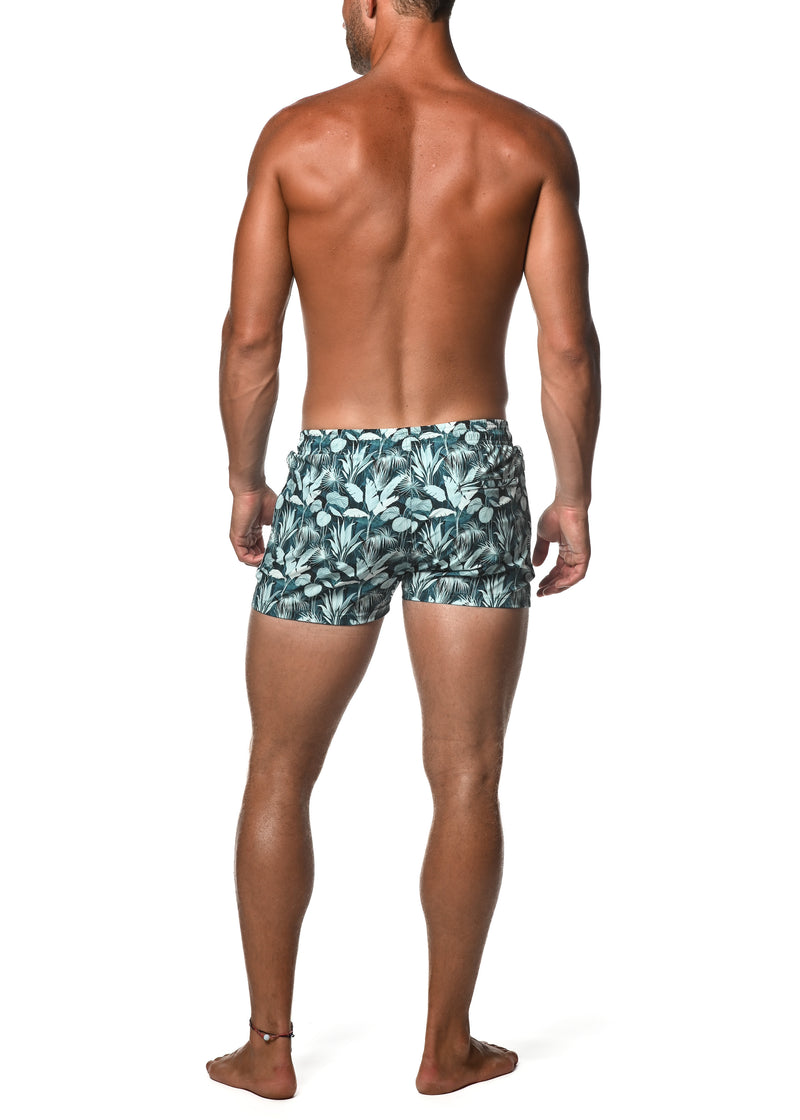 DEEP TEAL FOLIAGE MARBELLA 2.5" INSEAM SWIM SHORT PM-6002-43