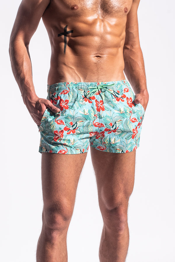 MINT FLORAL MARBELLA 2.5" SWIM SHORTS PM-6002