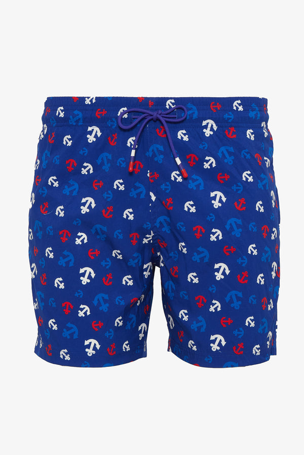 ROYAL/RED ANCHORS BELIZE 6" INSEAM SWIM SHORTS PM-6003-04 FINAL SALE