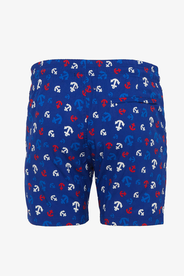 ROYAL/RED ANCHORS BELIZE 6" INSEAM SWIM SHORTS PM-6003-04 FINAL SALE