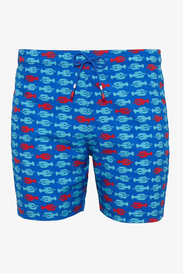 BLUE/RED LOBSTERS BELIZE 6" INSEAM SWIM SHORTS PM-6003-12