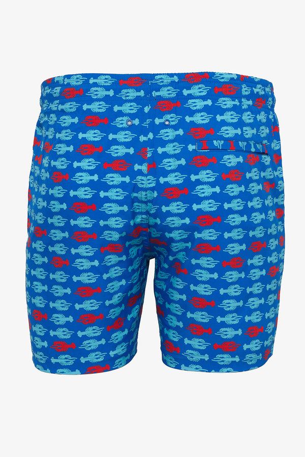 BLUE/RED LOBSTERS BELIZE 6" INSEAM SWIM SHORTS PM-6003-12