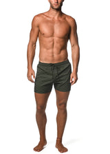 ARMY WAVES 4.5" INSEAM JACQUARD STRETCH SWIM SHORT WITH MESH LINER PM-6016