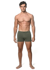 ARMY SOLID SEERSUCKER SWIMSHORT W/ MESH LINING PM-6030