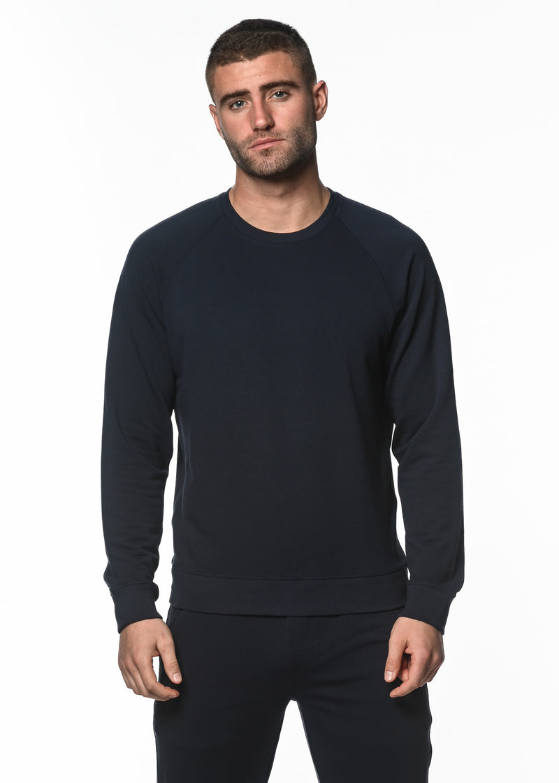 NAVY CREW NECK FLEECE PULLOVER PM-70000