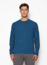 TEAL CREW NECK KNIT PULLOVER PM-7506