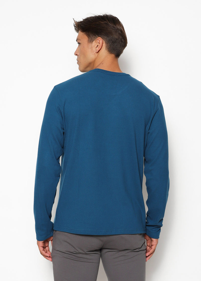 TEAL CREW NECK KNIT PULLOVER PM-7506