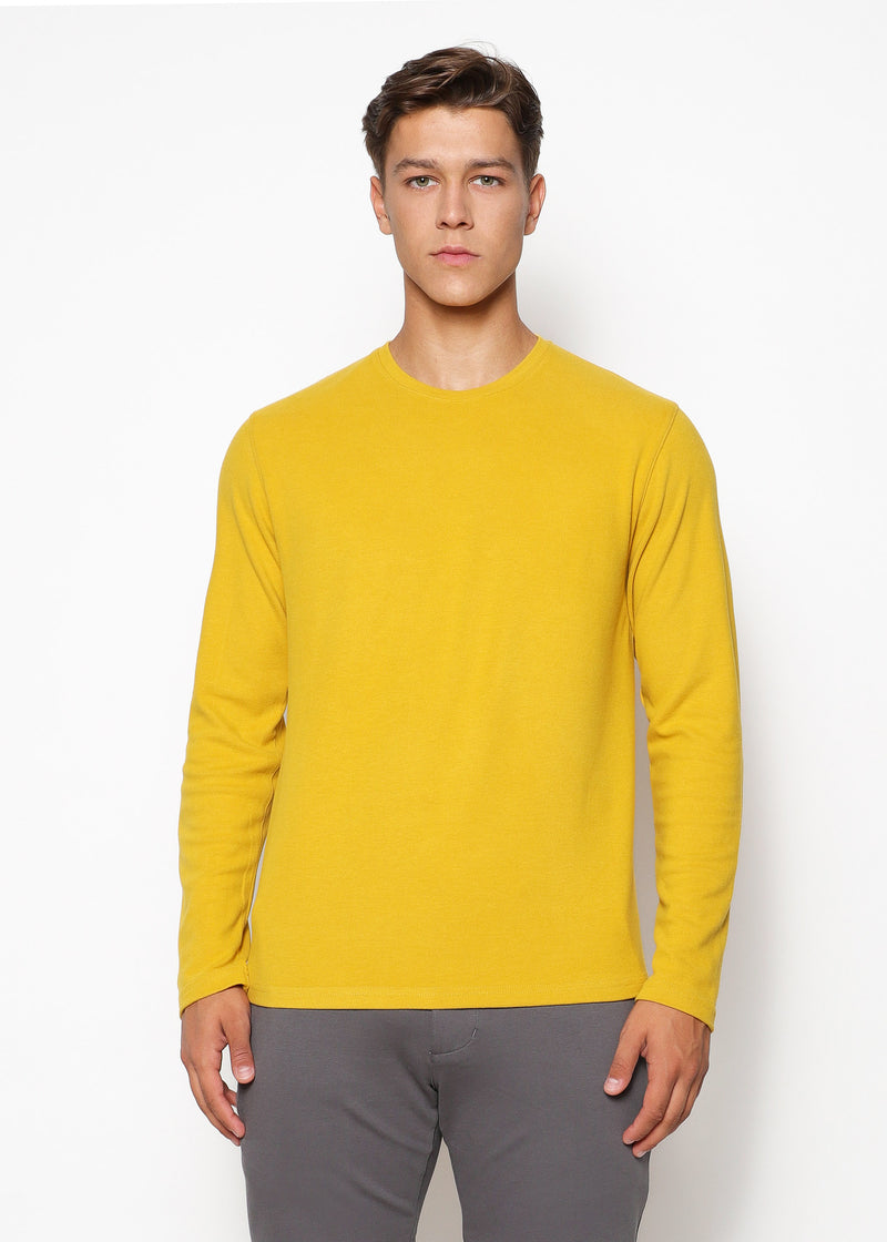 MUSTARD CREW NECK KNIT PULLOVER PM-7506