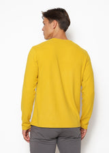 MUSTARD CREW NECK KNIT PULLOVER PM-7506