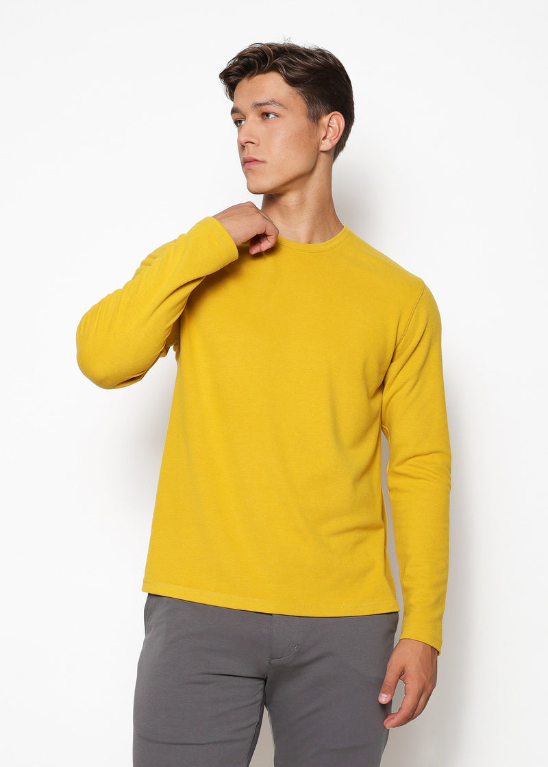 MUSTARD CREW NECK KNIT PULLOVER PM-7506