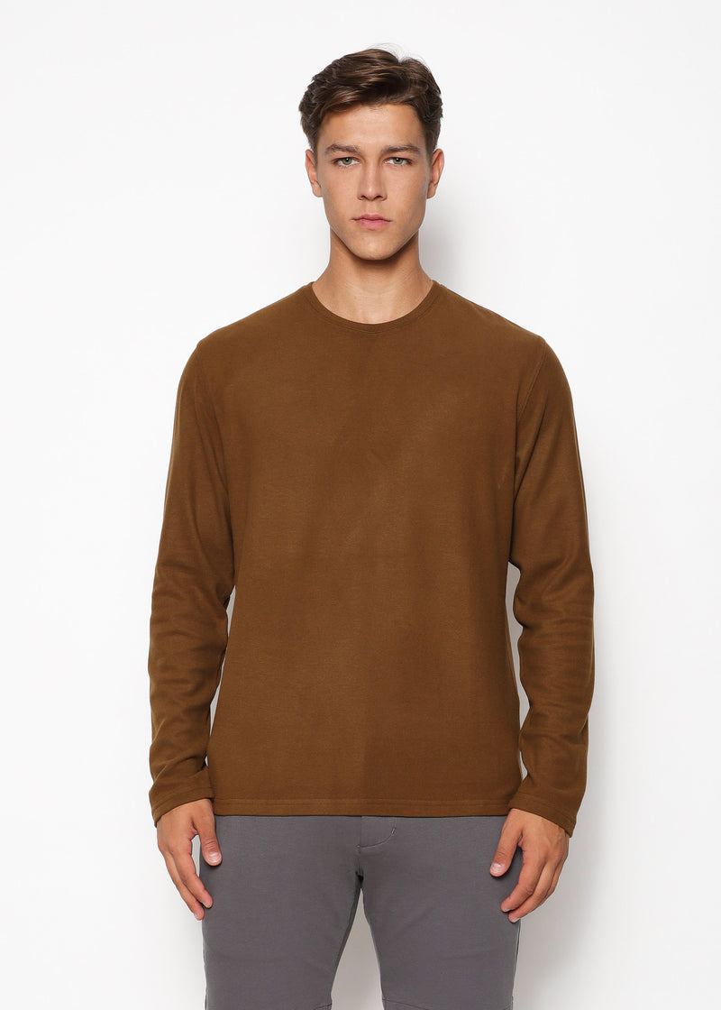 OLIVE CREW NECK KNIT PULLOVER PM-7506