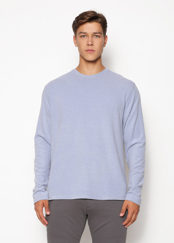 SKY BLUE CREW NECK KNIT PULLOVER PM-7506