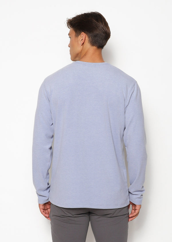 SKY BLUE CREW NECK KNIT PULLOVER PM-7506