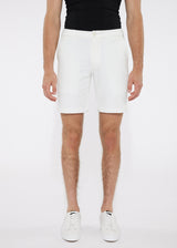 WHITE 8"INSEAM SOLID SLUB KNIT FLEECE SHORT PM-2440